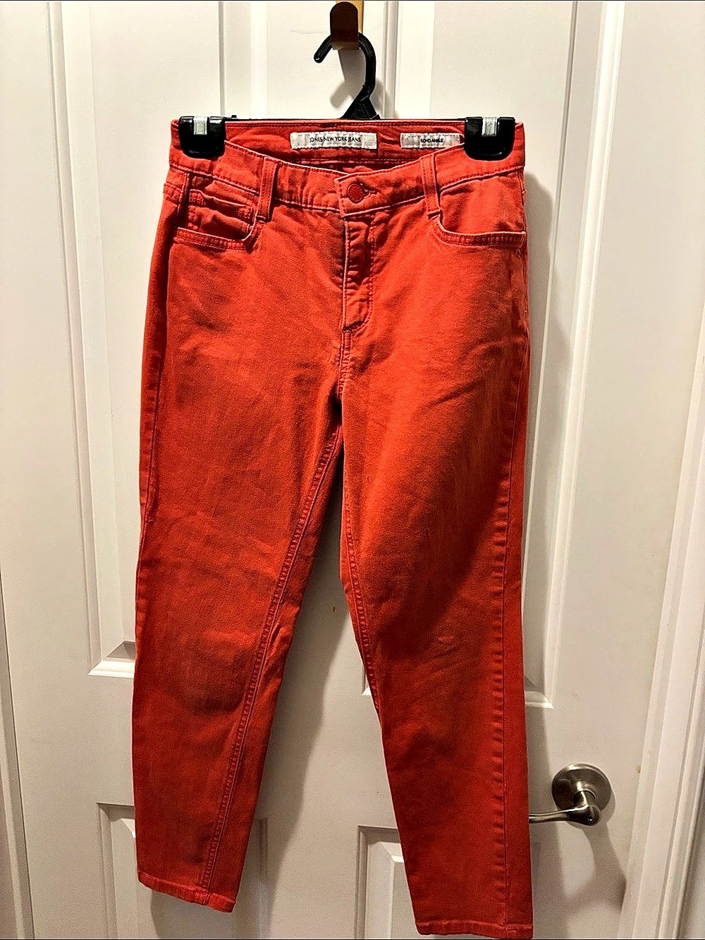 Jones New York Skinny Jeans Embellished Pocket Orange Size 6